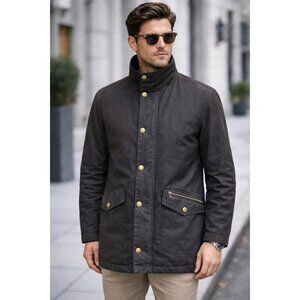 Barbour Waxed Cotton Jacket XL Brown Quilted Warm Lining Classic Coat Waterproof